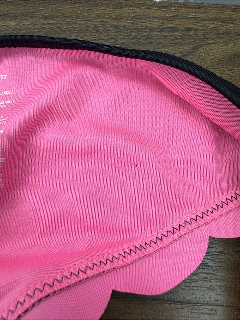 Pink by Victorias Secret Womens Pink Black Scalloped Edge Bikini Bottoms Small - Picture 4 of 7